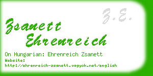 zsanett ehrenreich business card